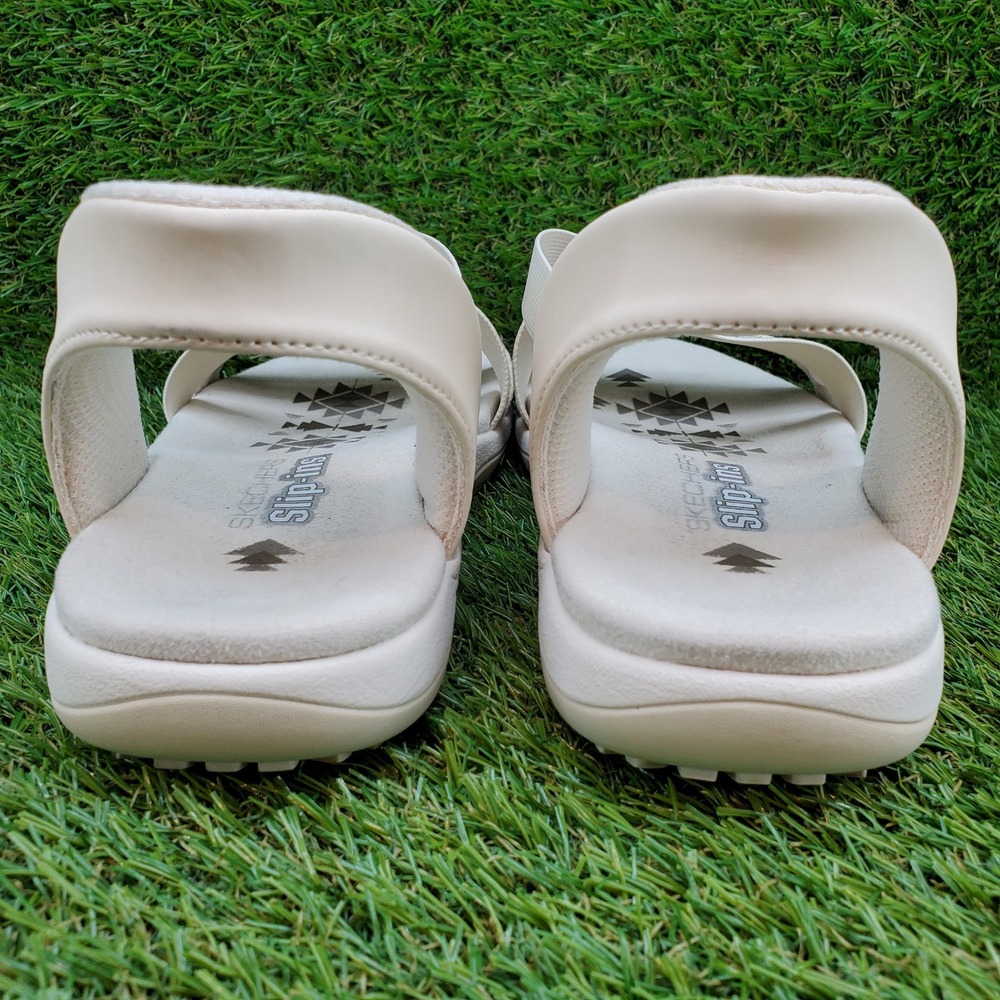 Skechers Reggae Slim Summer Sparkle SIZE 7 Women's Slip-ins Sandals Natural - Picture 4 of 9